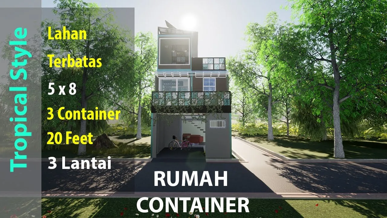 Rumah Kontainer Bergaya Tropis Go Green